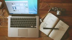 Notes and sketches spread on a desk